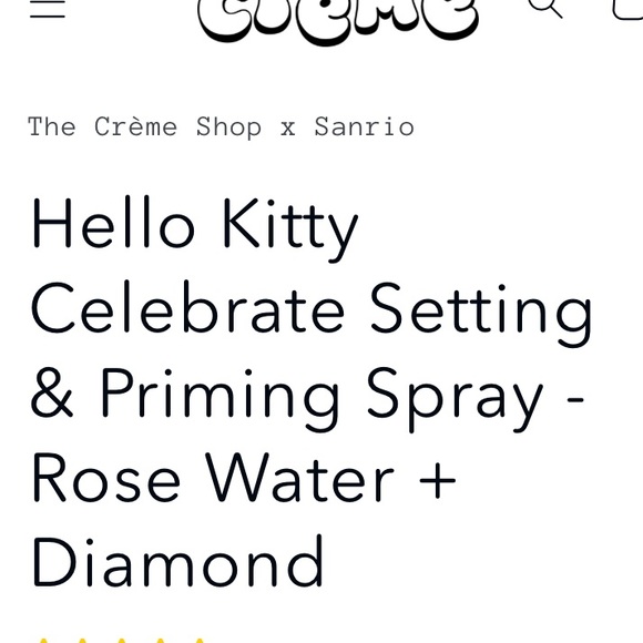 Hello Kitty Setting and Priming Spray Rose Water and Diamond X The Creme Shop - Picture 2 of 9